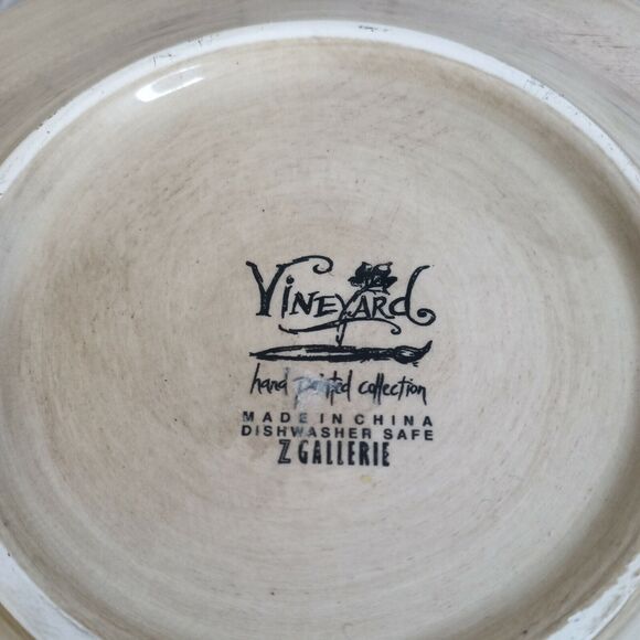 Z Gallerie Purple Grapes Plates 8" Set of 2 – Rustic Vineyard Decor - Picture 5 of 11